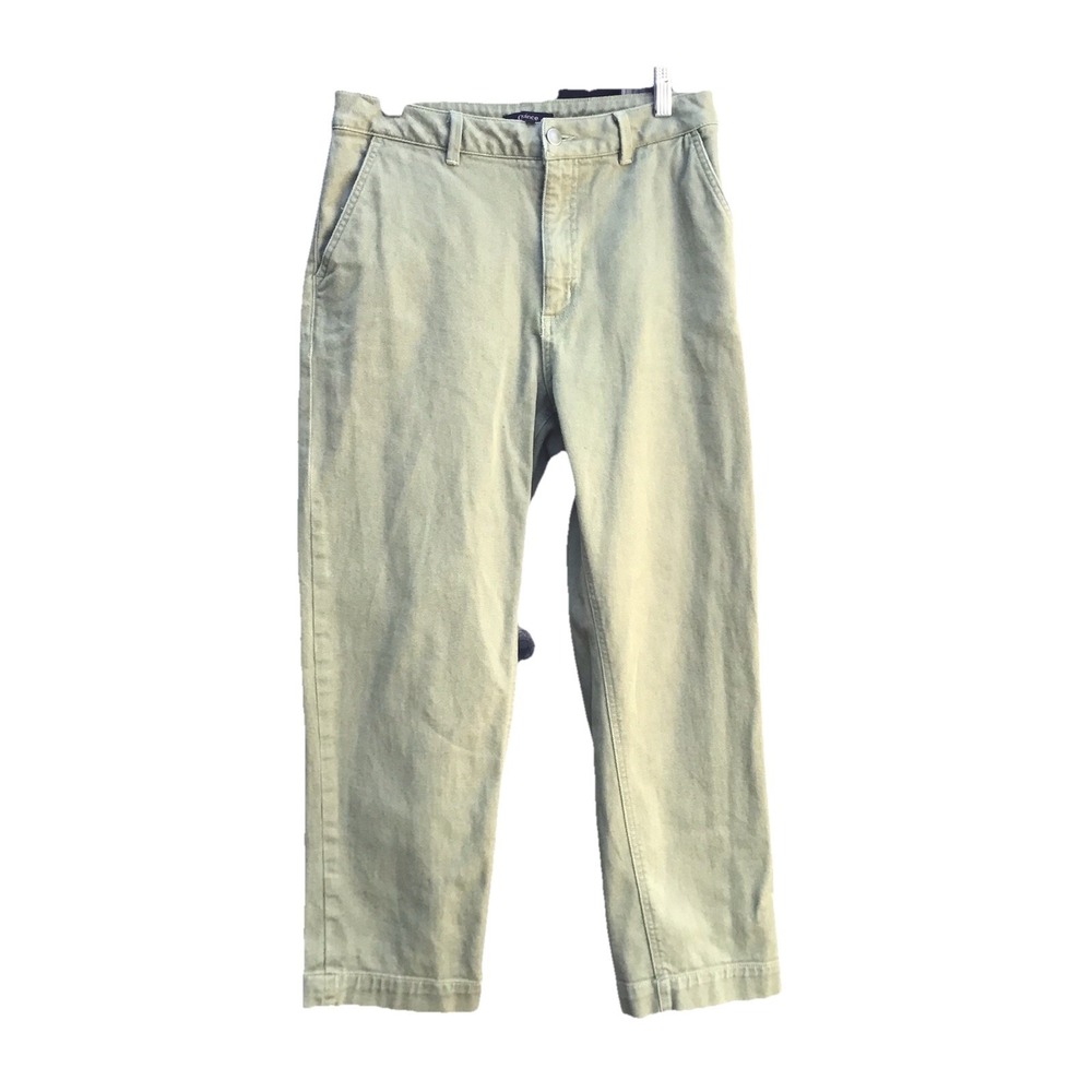 Quince Women's 8 Organic Stretch Cotton Twill Straight Leg Cropped Pants Olive